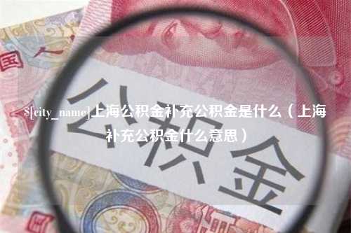 安徽上海公积金补充公积金是什么（上海补充公积金什么意思）